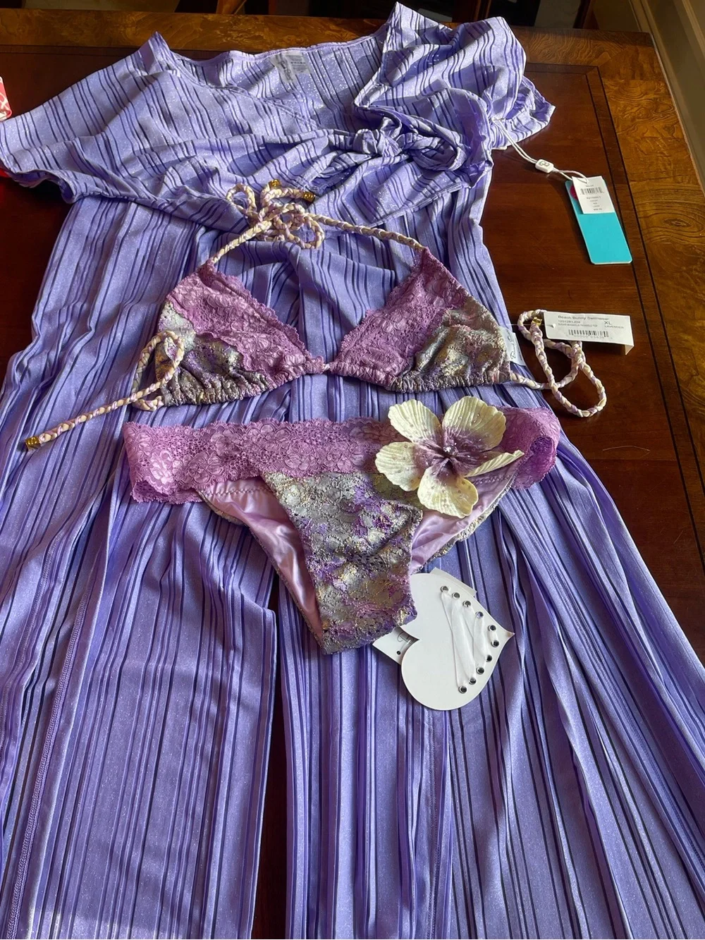 NWT beach bunny coverup size M and matching bikini set size XL - Picture 7 of 16